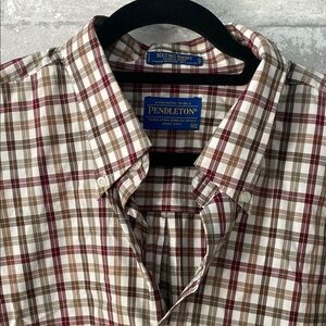Pendleton Men's Metro Shirt - Red and Brown